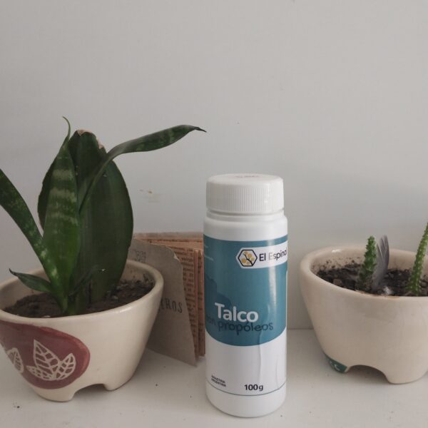 Talco antibacterial con propóleo